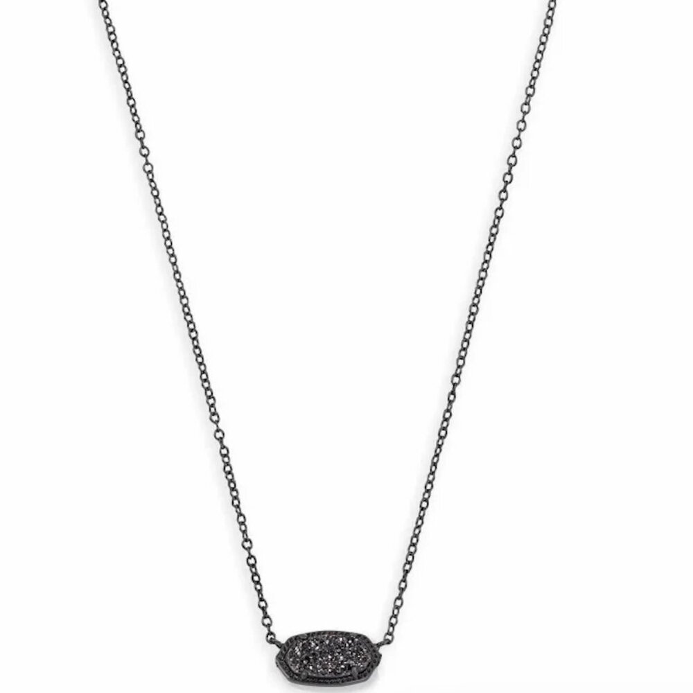 Kendra Scott - Elisa Pendant Necklace in Black Drusy